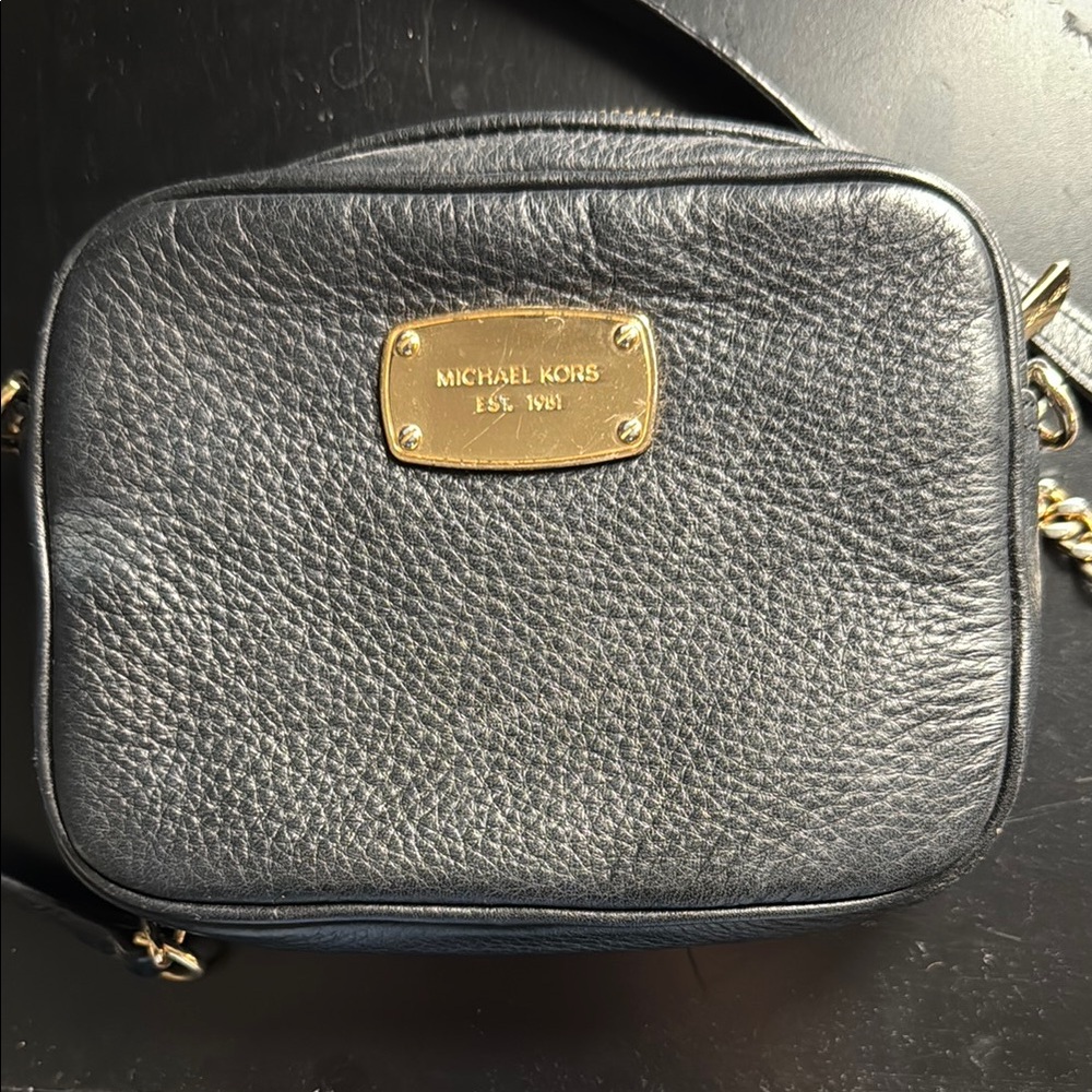 Michael Kors Black Leather Crossbody Bag